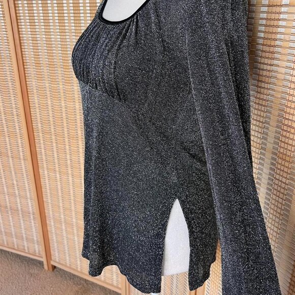 Vintage Accomplice Y2K black and silver babydoll long sleeve - Picture 2 of 4